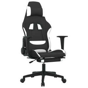 vidaXL masszázs funkciós Gamer szék, Szövet anyag, Fekete-fehér kép