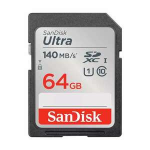 Sandisk 215415 SDXC Ultra kártya 64GB, 140MB/s CL10 UHS-I kép