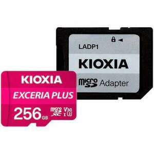 Memóriakártya MicroSD Kioxia Exceria Plus, 256GB, UHS I U3+ adapte... kép