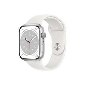 Apple Watch Series 8 GPS 45mm ezüstszínű alumínium tok, fehér spo... kép
