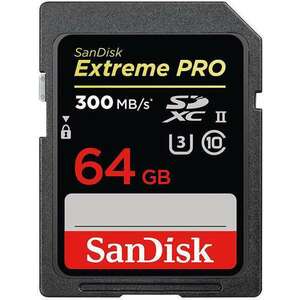 Sandisk 64GB Extreme PRO SDXC UHS-II memóriakártya kép