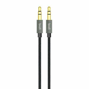 AUX cable mini jack 3.5mm to mini jack 3.5mm Budi, 1.2m (black) kép