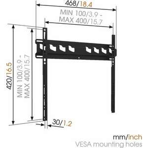 Vogel's MA3000 32"- 55" fix TV fali tartó - Fekete kép