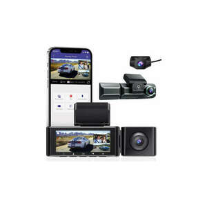 Magyar nyelvű 3 kamerás 4K-s WIFI+GPS AzDome m550 autós kamera AJ... kép