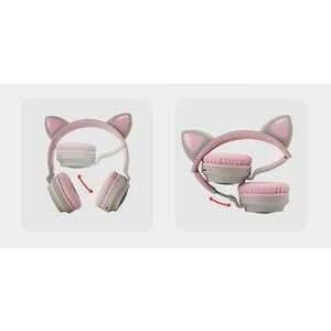 Cicás Bluetooth fejhallgató sztereó rózsaszín-bézs kép