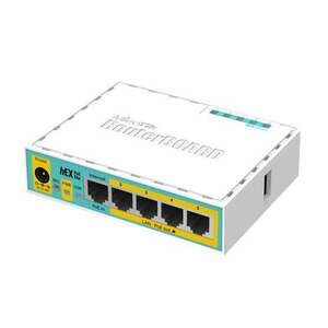 LAN/WIFI MikroTik hEX PoE lite 5x 10/100Mbit LAN porttal, 4xPoE k... kép
