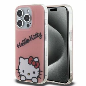 Hello Kitty IML Daydreaming Logo hátlapi tok Apple iPhone 15 Pro számára, rózsaszín kép