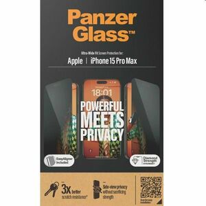 PanzerGlass UWF Privacy védőüveg applikátorral Apple iPhone 15 Pro Max számára, fekete kép