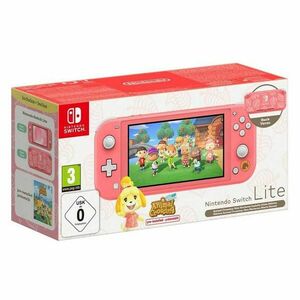 Nintendo Switch Lite, coral + Animal Crossing New Horizons kép