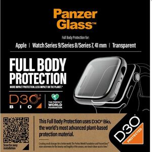 Full Body D3O PanzerGlass edzett üveg Apple Watch 9/8/7 41 mm számára, clear kép