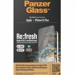 PanzerGlass Re: fresh UWF védőüveg applikátorral Apple iPhone 15 Plus számára, fekete kép