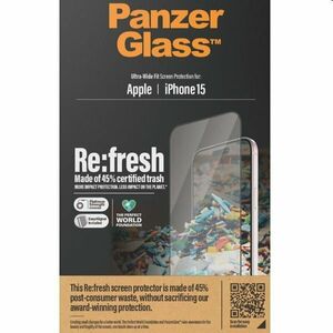 PanzerGlass Re: fresh UWF védőüveg applikátorral Apple iPhone 15 számára, fekete kép