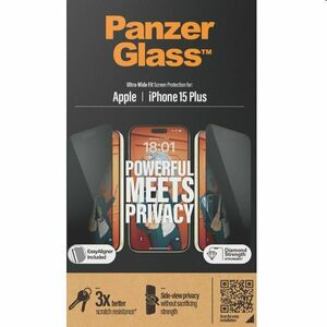 PanzerGlass UWF Privacy védőüveg applikátorral Apple iPhone 15 Plus számára, fekete kép
