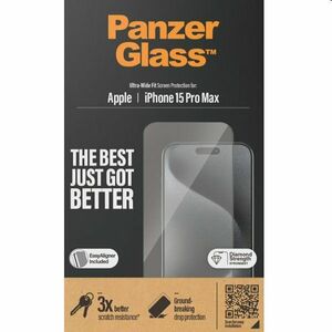 PanzerGlass UWF védőüveg applikátorral Apple iPhone 15 Pro Max számára, fekete kép