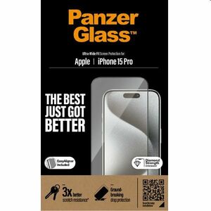 PanzerGlass UWF védőüveg applikátorral Apple iPhone 15 Pro számára, fekete kép