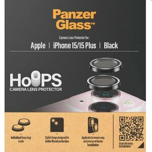 PanzerGlass Védőtok a fényképezőgép lencséjére Hoops Apple iPhone 15/15 Plus számára, fekete kép