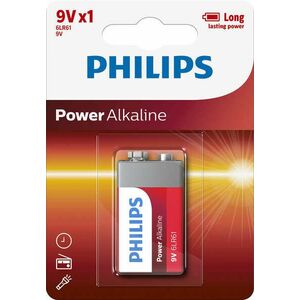 Philips Elem power alkali 9v 1-bliszter 6LR61P1B/10 kép