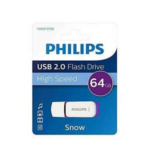 Philips Pendrive USB 2.0 64GB Snow Edition fehér-lila kép