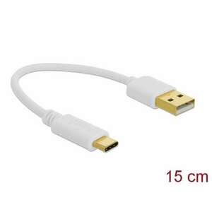 Delock Töltokábel USB A - USB Type-C csatlakozó végekkel 15 cm kép