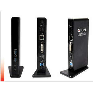 CLUB3D SenseVision USB3.0 Dual Display Docking Station kép