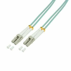 Logilink Fiber duplex patch kábel, OM3, 50/125 , LC-LC, aqua, 2 m kép