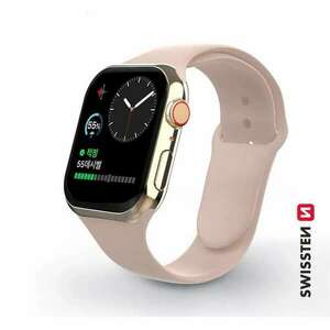 Swissten - Apple Watch szilikon szíj, 38-40 mm, rózsaszín homok kép