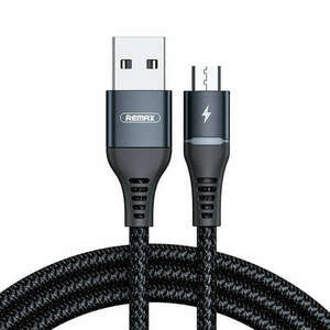 Cable USB Micro Remax Colorful Light, 2.4A, 1m (black) kép
