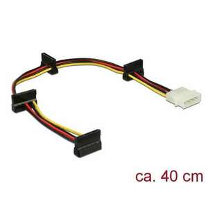 DeLock Power Molex 4 pin plug > 4x SATA 15 pin receptacle cable 0... kép