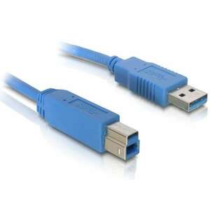 DeLock Cable USB 3.0 type-A male > USB 3.0 type-B male 5m Blue 82582 kép