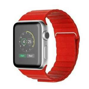 Mybandz Apple Watch 42/44mm mágneses bőr óraszíj piros (APW422345) kép