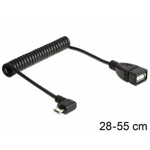 Delock USB mikro-B apa forgatott > USB 2.0-A anya OTG csavaros... kép