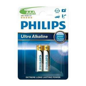 Philips elem AAA LR03/AM4 1.5V ExtremeLife ultra alkaline (2db/c... kép