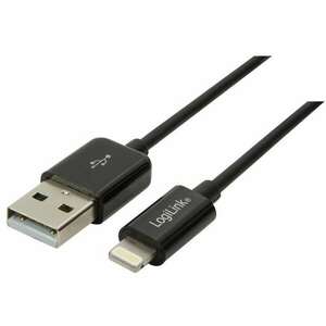 Logilink USB to Lightning Cable, black color, 0.18m (UA0240) kép