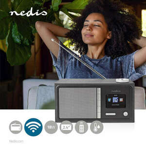 NEDIS internetrádió Internet Rádió Asztali Kivitel Bluetooth® Wi-... kép