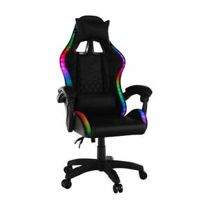 Irodai/gamer szék RGB LED háttérvilágítással, fekete, MAFIRO kép