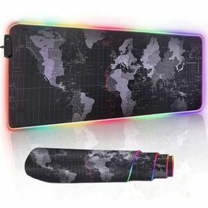 MG World Map RGB gamer egérpad 80 x 30 cm, fekete kép