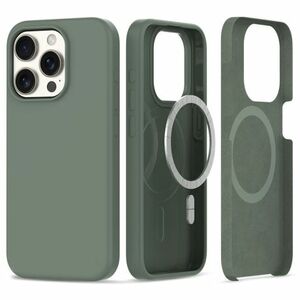 Tech-Protect Silicone MagSafe tok iPhone 15 Pro, sötétzöld kép