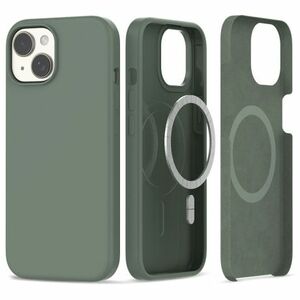 Tech-Protect Silicone MagSafe tok iPhone 15, sötétzöld kép