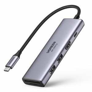 Ugreen CM511 HUB adapter USB-C - 2x USB / HDMI / USB-C PD 100W, szürke (60384 CM511) kép