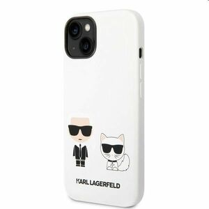 Karl Lagerfeld and Choupette Liquid Silicone tok Apple iPhone 14 számára, fehér kép