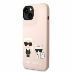 Karl Lagerfeld MagSafe Liquid Silicone Karl and Choupette tok Apple iPhone 14 számára, rózsaszín kép