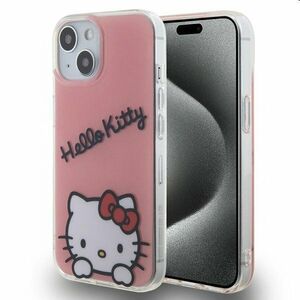 Hello Kitty IML Daydreaming Logo hátlapi tok Apple iPhone 15 számára, rózsaszín kép