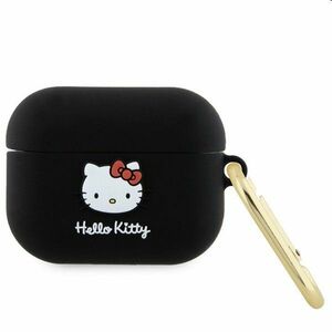 Hello Kitty Liquid Silicone 3D Kitty Head Logo tok Apple AirPods Pro számára, fekete kép