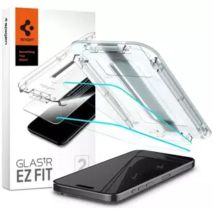 TEMPERED KIJELZŐVÉDŐ FÓLIA Spigen Glass tR EZ Fit 2 Pack, transparency - iPhone 15 Pro Max (AGL06872) kép