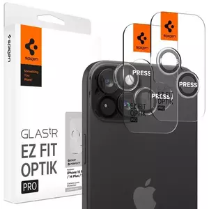 TEMPERED KIJELZŐVÉDŐ FÓLIA Spigen Glass tR EZ Fit Optik Pro 2 Pack, crystal clear - iPhone 15 Pro/15 Pro Max (AGL06914) kép
