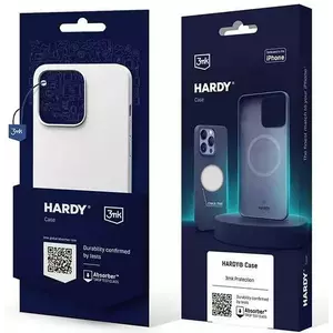 Tok 3MK Hardy Case iPhone 15 Plus 6.7" silver-white MagSafe kép
