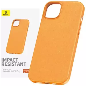 Tok Baseus Phone Case for iPhone 15 ProMax Fauxther Series (Orange) kép