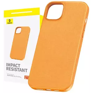 Tok Baseus Phone Case for iPhone 15 Pro Fauxther Series (Orange) kép