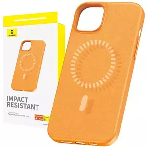 Tok Baseus Magnetic Phone Case for iPhone 15 Plus Fauxther Series (Orange) kép
