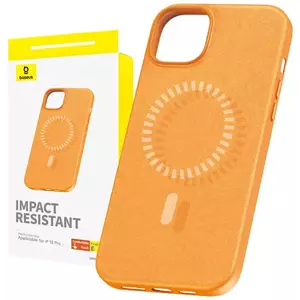 Tok Baseus Magnetic Phone Case for iPhone 15 Pro Fauxther Series (Orange) kép